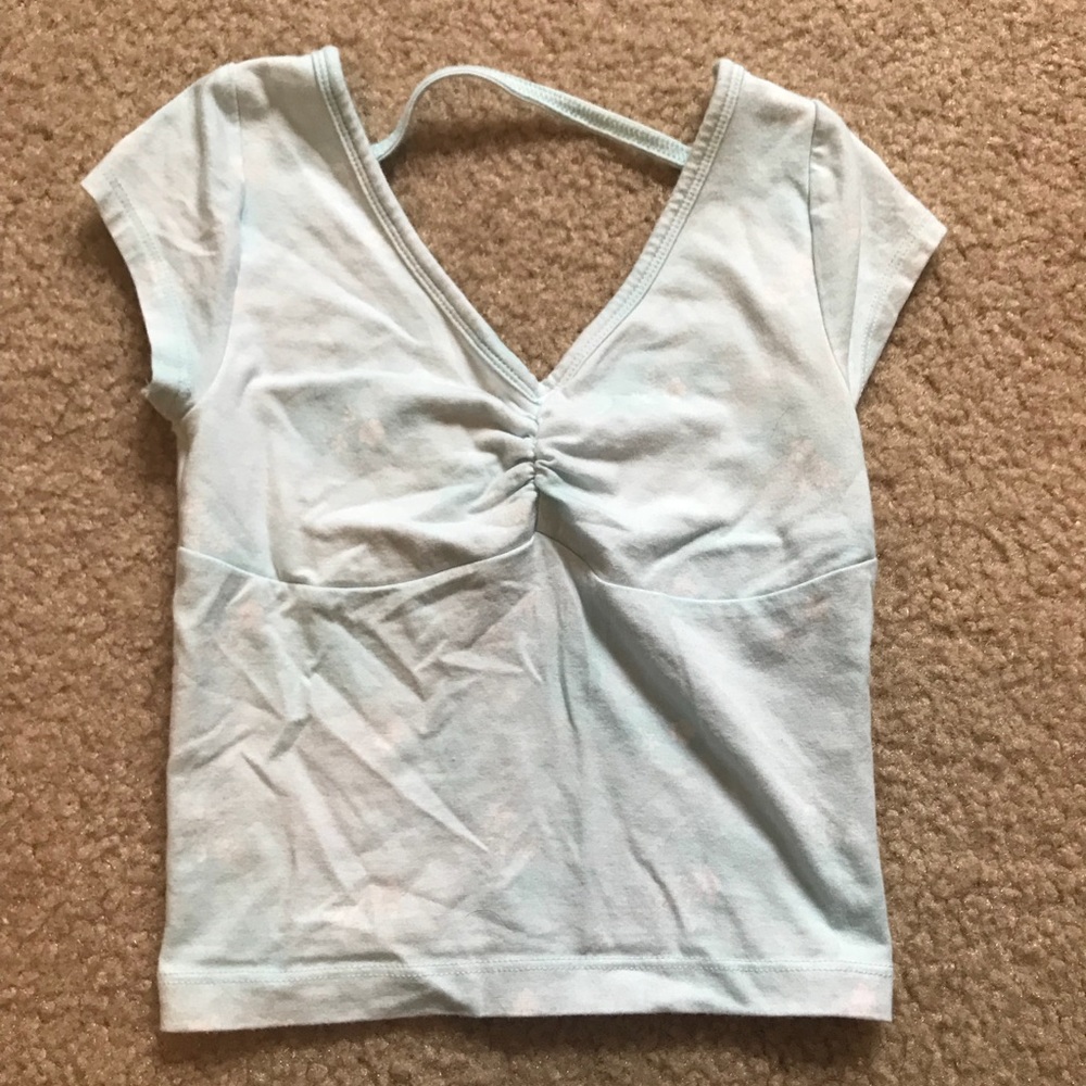 Blue floral crop top